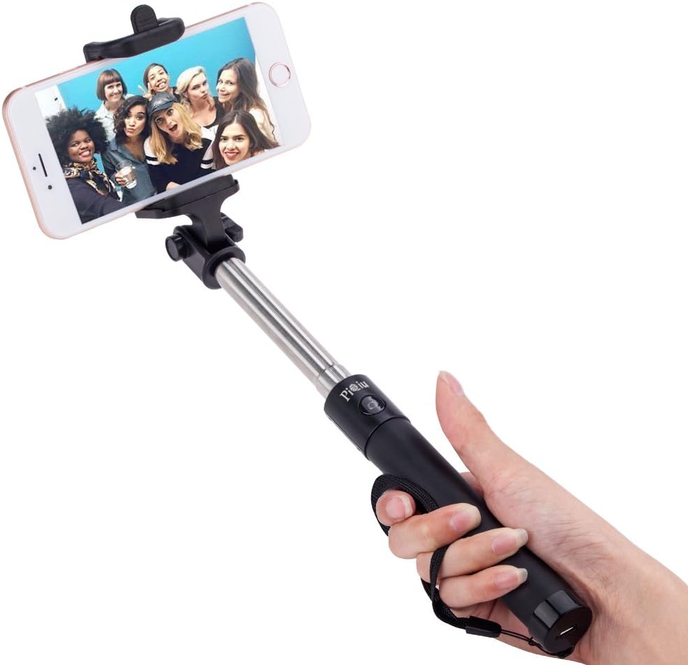 [Upgraded Version] Selfie Stick,Piqiu Built-in Bluetooth Remote Shutter with Selfie Stick for iPhone 7/7 plus/SE/5s/6S/PLUS/Nexus 6p/ LG G5 & More[Black]