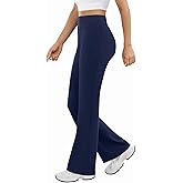 DLOODA Womens Yoga Pants High Waisted Flare Leggings with Pockets Bootcut Lounge Workout Bell Bottom Trousers