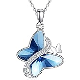 POPLYKE Butterfly Necklace Sterling Silver 925 Infinity Dragonfly Pendant Jewelry Gifts for Women
