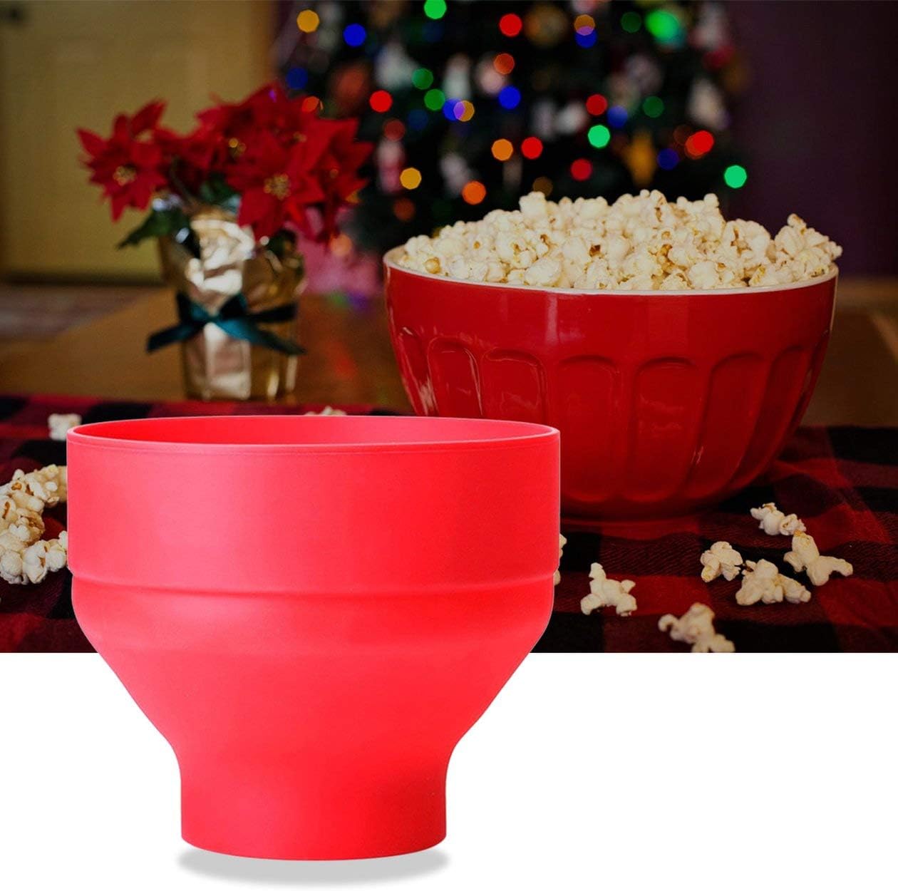 Silicone Popcorn Bowl Microwave Oven Folded Popcorn Bucket Creative