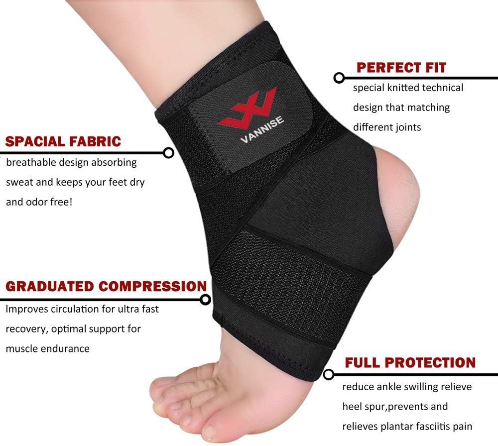 Ankle Brace, 2PCS Breathable & Strong Ankle Support for Sprained Ankle, Stabiling Ligaments, Prevent Re-Injury, Compression Ankle Support Brace with Adjustable Wrap (S): Sports & Outdoors
