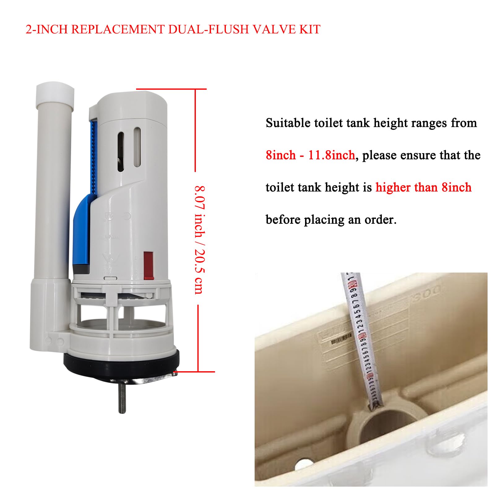 2 Kit For 2-Piece Toilet Tank For TOTO THU435 THU224 Flush