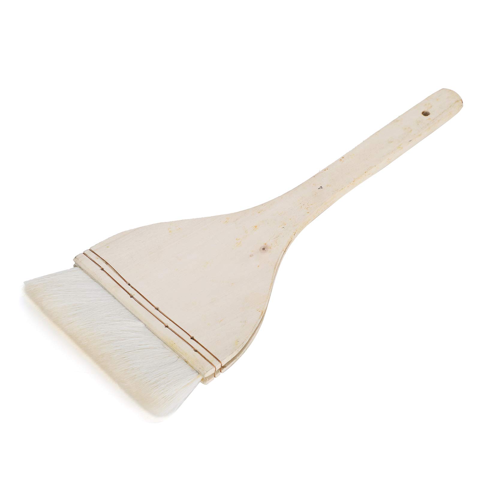 Flat Hake Brushes, Fluffy Wool Brush for Watercolor Wash Ceramic Pottery Painting with Stable and Strong Design, Unique Hole Handle Design, Smoothly Painted