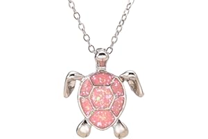 kelistom Sea Turtle Pendant Necklace for Women Men Silver Plated Link Chain Animal Jewlery