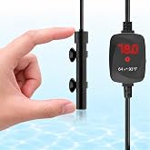 Thumb-Sized 25W Super Mini Aquarium Heater with Digital Display Thermostat | Small Fish Tank Heater with Dry-Run/Overheat Protection | Alumina Ceramic Element | for Fish, Betta, Turtle Tank(3-5Gal)