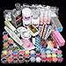 WILLTOO 42 Acrylic Nail Art Tips Powder Liquid Brush Glitter Clipper Primer File Set Kit