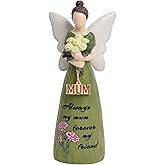 Kakizzy Mom Birthday Gifts,Mom Friend Birthday Gifts for Women,Mothers Figurine Gifts,Angel Figurine for Mother’s Day,Sculpted Hand-Painted Figurine