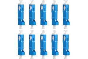 MOOCCI 10 Pcs SC to LC Adapter - SingleMode 9/125um SC/UPC Male to LC/UPC Female Hybrid Optical Fiber Adapter Connector - Tool for Visual Fault Locator, Optical Power Meter, Digital Communication