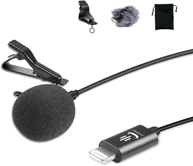 Microfone para iPhone, Lavalier Lapela Microfone Alto