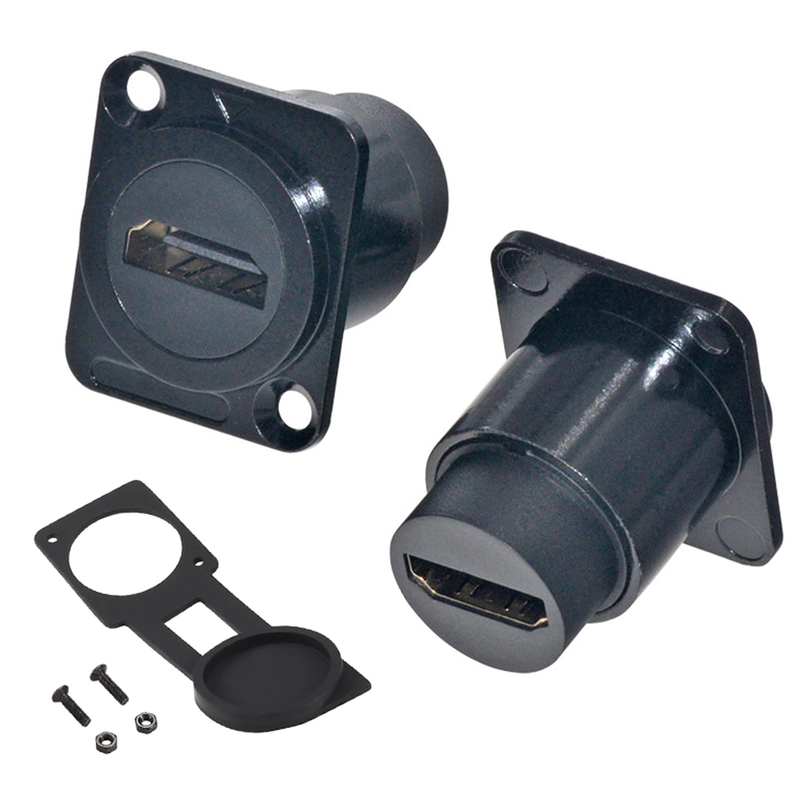 PENGLIN 2PCS Panel Mount HDMI Extension Cable Adapter, Female to Female HDMI Connector 60Hz 4K Extender for TV Monitor Projector