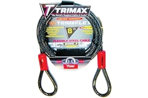 Trimax TDL815 - Trimaflex Dual Loop Multi-Use Security Cable 8 Feet x 15mm - Commercial Grade Security Cable for Equipment, A
