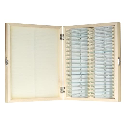 Docooler KKmoon 100pcs/set Prepared Microscope Slides Animal Plants Insects Tissues Specimens Slides Set with Wooden Case for Basic Biological Science Education