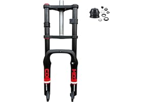 CDHPOWER 20" Air Suspension Bicycle Fork 4.0" Fat Tire Bike Fork, Double Shoulder, 9mm Quick Release, Disc Brake E-Bike
