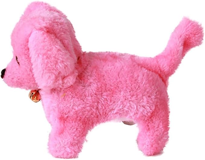 Battery Powered Steel Blue Plush Walking Barking Electronic Dog Toy