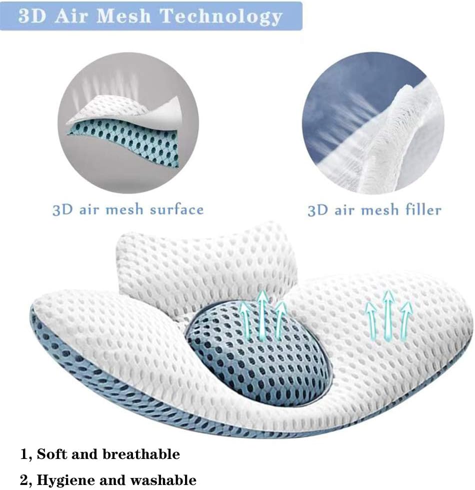 Idle Hippo Lumbar Pillow for Sleeping, Adjustable Height 3D Lower Back