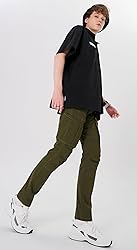 Plaid&Plain Men's Cargo Pants Slim Fit with 3D
