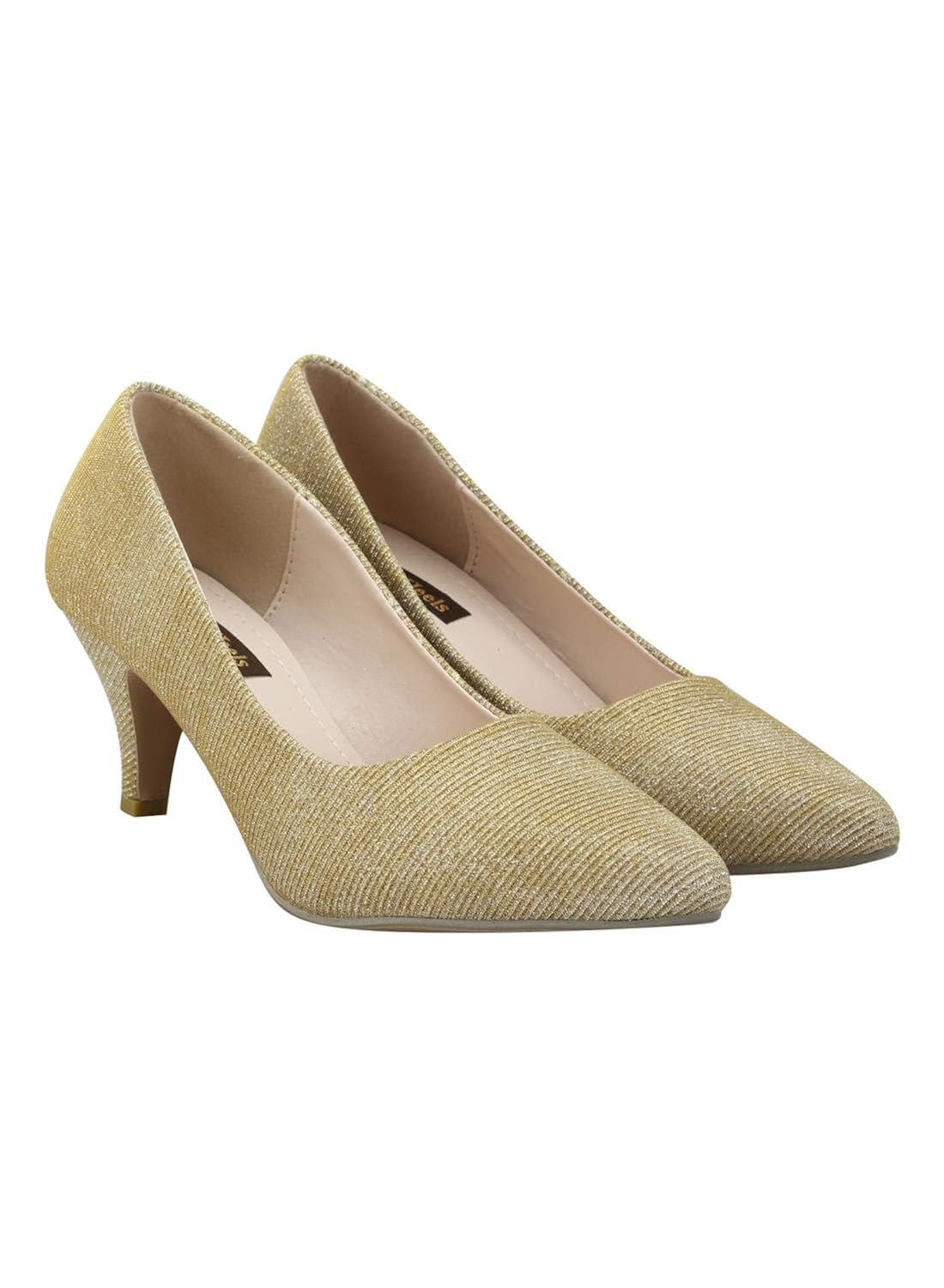 gold pumps flat