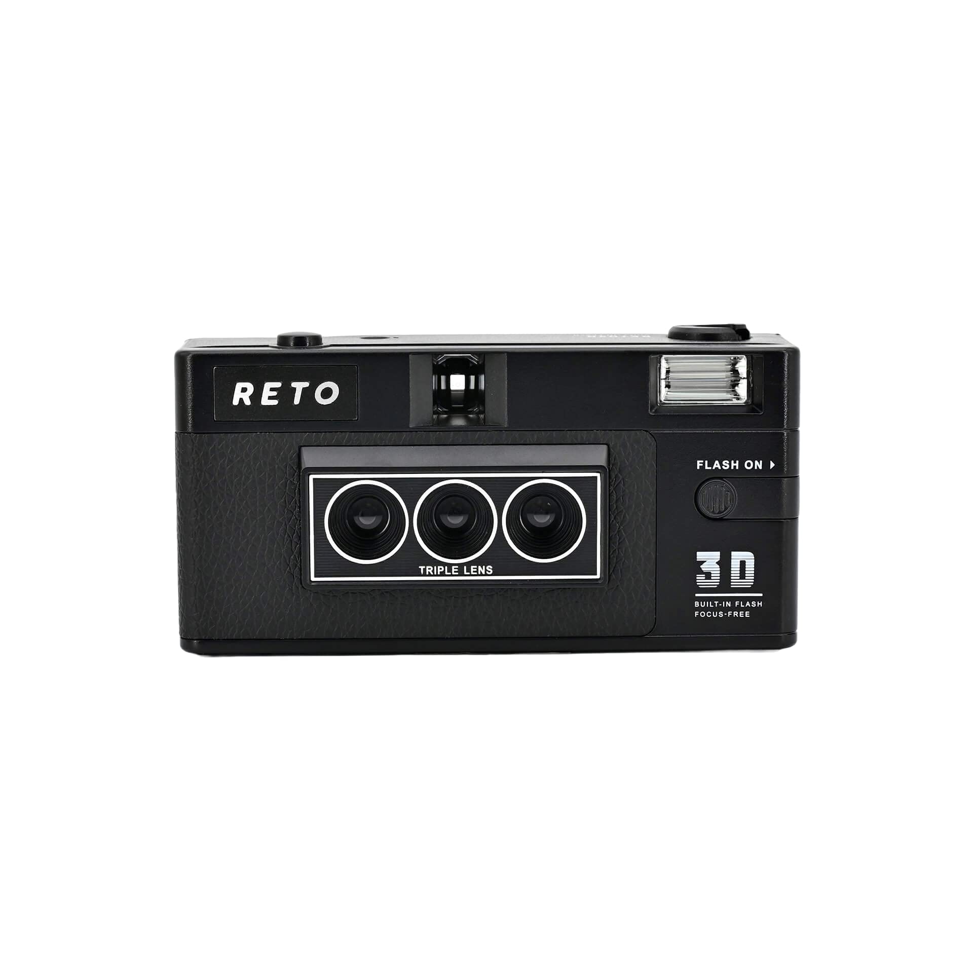 RETO 3D Film Camera - 35mm Lenticular Camera For Boomerang Wigglegram Photos (Black)