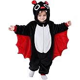 Dcohmch Toddler Baby Bat Costume Cute Hooded Jumpsuit Wings Attached Zipper Snowsuit Infant Boy Girl Warm Winter Clothes