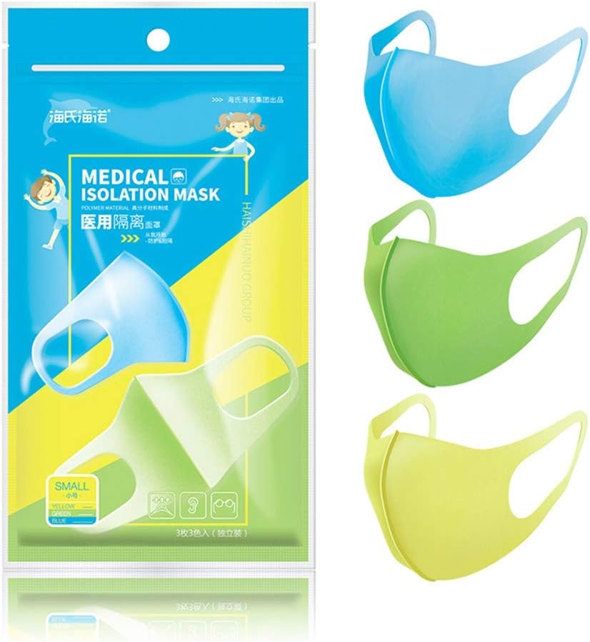 PigHappy Dust Mask, Mouth Mask, Children's Adult's 3 Pack Reusable Face Masks with Elastic Ear Loop, Three-Layer Breathable and Comfortable for Blocking Dust Air Pollution Flu Protection