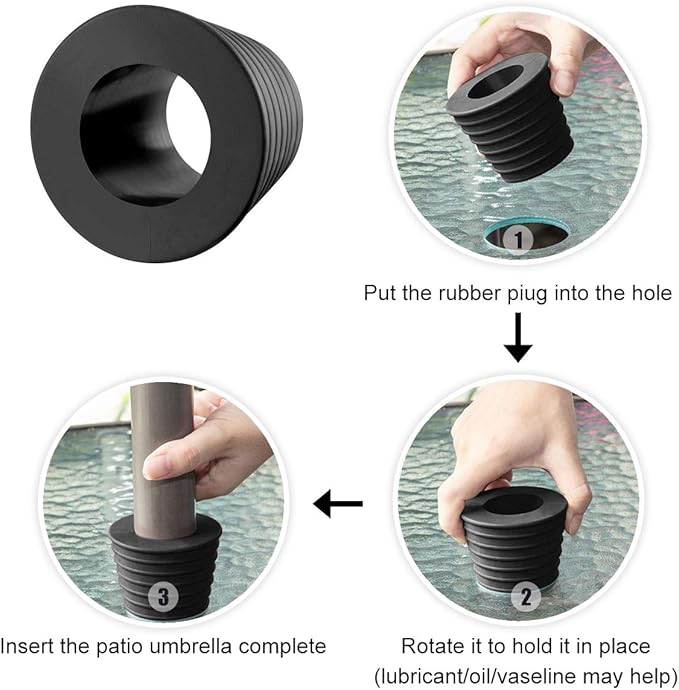 Amazon Com Umbrella Cone Wedge For Patio Table Hole Opening Or Parasol Base Stand 1 9 To 2 7 Inch Umbrella Pole Diameter 1 1 2 Inch Black Garden Outdoor