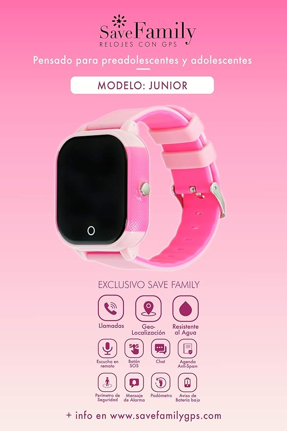 Reloj con GPS para niños Save Family Modelo Junior Acuático Rosa ...