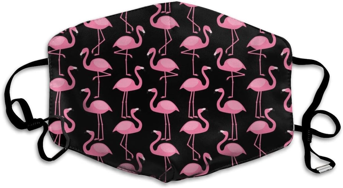 Mouth Mask For Daily Dress Up, Pink Flamingo Anti-dust Mouth-Muffle, Washable Reusable Holiday Half Face Masks For Mens And Womens With Adjustable Earloop