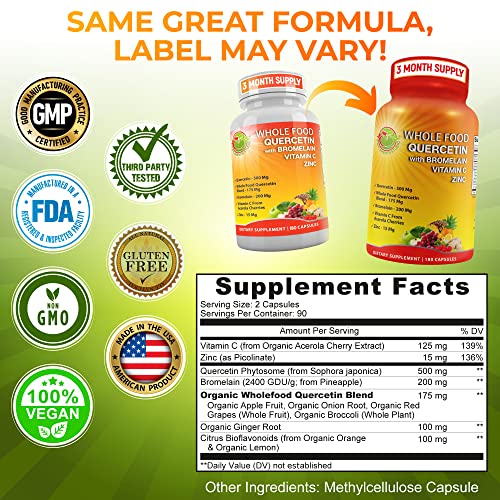 Quercetin with Bromelain, Vitamin C, and Zinc Phytosome Quercetin