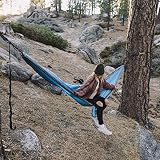Wise Owl Outfitters Hammock for Camping Single & Double Hammocks Gear for The Outdoors Backpacking Survival or Travel - Portable Lightweight Parachute Nylon SO Lt Blue & Grey