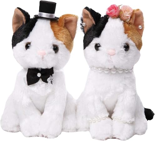 Amazon ウェルカムドール ウェディングドール 結婚式 ぬいぐるみ ねこ ペア 三毛猫 高砂 受付 ドリンクスペース フォトブース 結婚祝い ぬいぐるみ おもちゃ