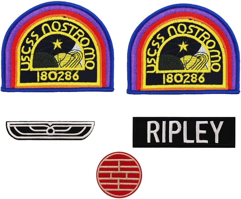 Mixed Media - USCSS Nostromo Crew Ripley Halloween Costume Embroidered Iron On Patches Set
