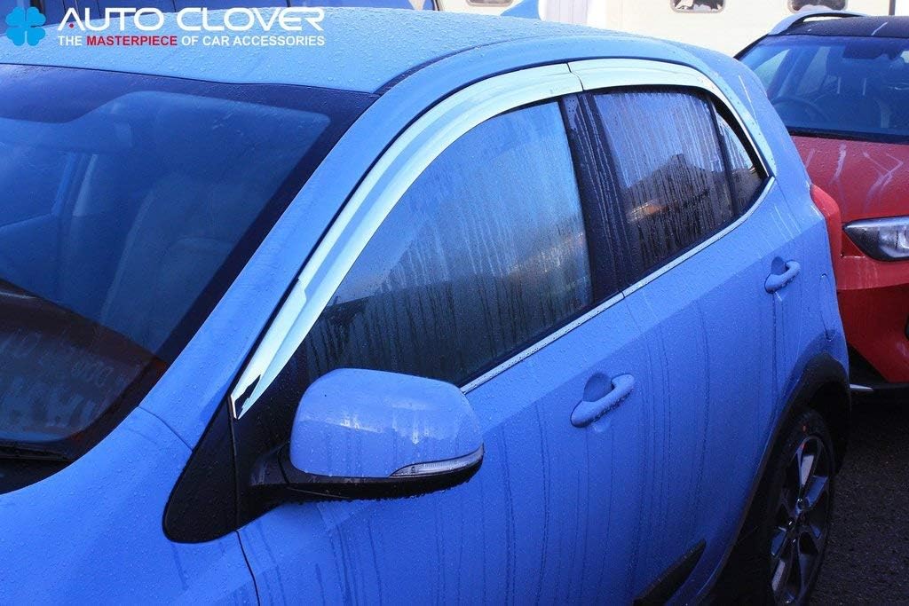 Autoclover Chrome Wind Deflectors Set for Kia Picanto 2017+ (4 pieces