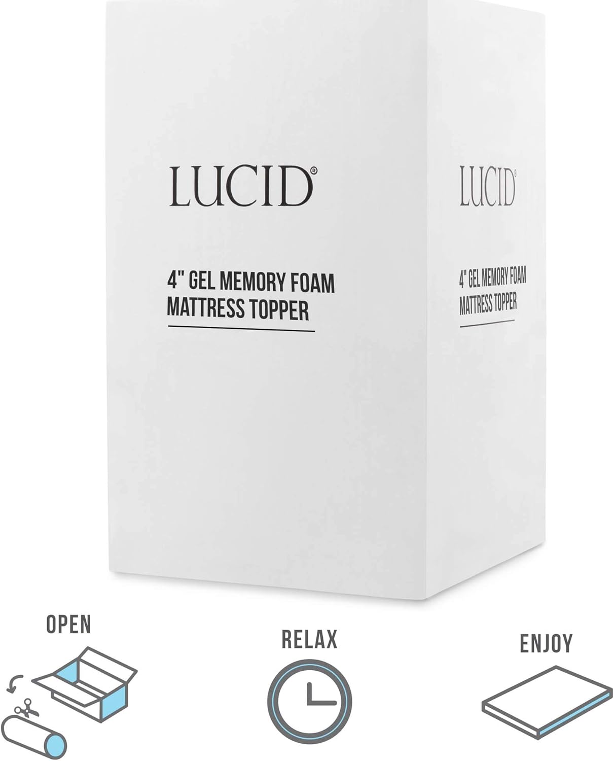 LUCID 4 Inch Gel Memory Foam Mattress Topper-Ventilated Design-Ultra Plush-Queen: Home & Kitchen