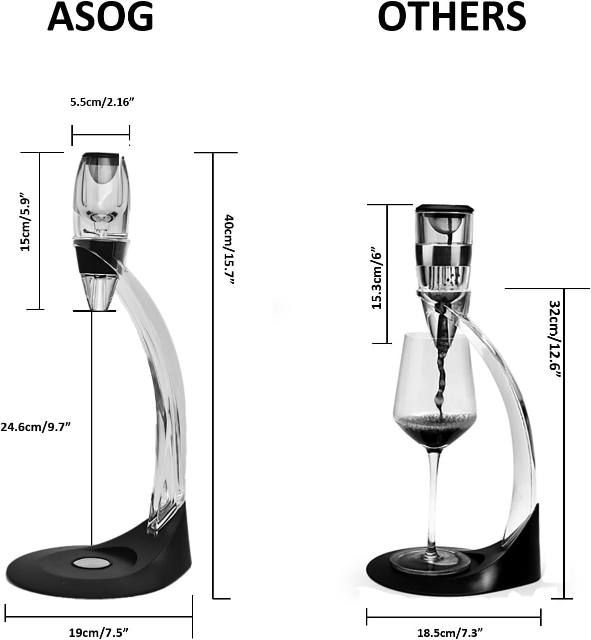 Wine Aerator Wine Decanter ASOG Wine Decanting Jug with Tower Set