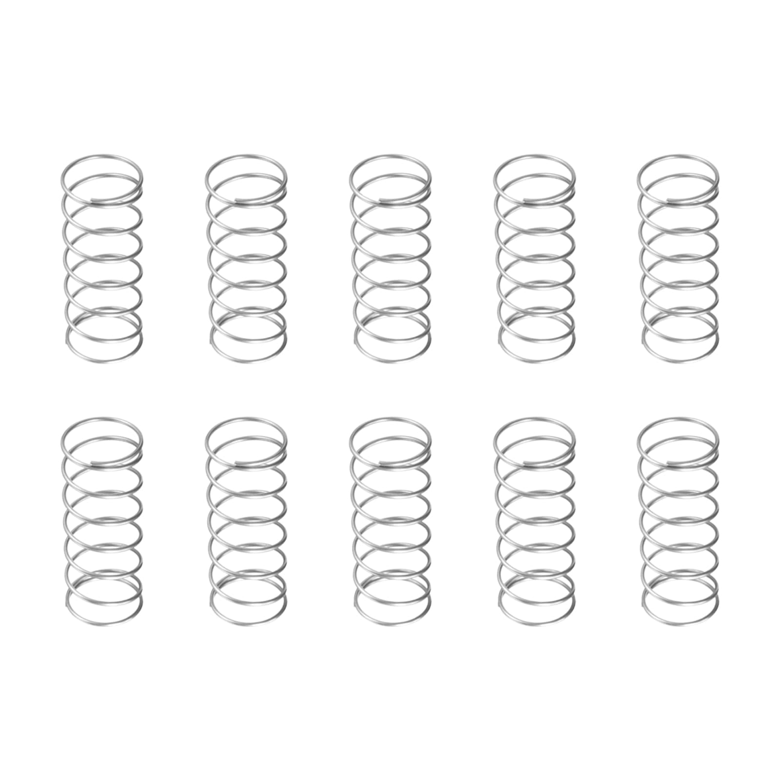 DTGN 1.2x20x50mm(DxODxL) Compression Spring - 10Pack - Good for Machinery - Spring Steel Extension Spring - Gray