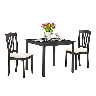 Giantex 3-Piece Dining Table Set with Upholstered Chairs