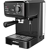 Cafetera Express Cafetera Espresso de Bomba Automática con Boquilla de Espuma de Leche Profesional Presión 15 Bares Capacidad 1.25L para café Capuchino Macchiato
