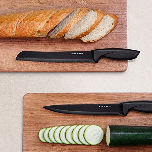 Home Hero Kitchen Knife Set with Sharpener High Carbon Stainless