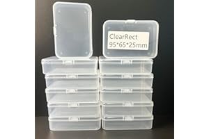 WOTERMLY 12 Pcs Clear Small Plastic Storage Containers with Lids, Ideal for Craft Supplies, Jewelry, Small Toys, Beads, Office & Household Organization
