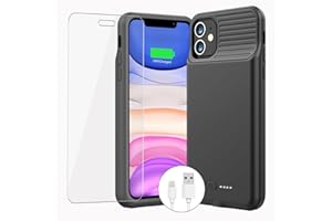 ATGIH Battery Case for iPhone 11/ XR, Real 6000mAh Slim Portable Protective Charger Case Rechargeable Extended Battery Charging Case for iPhone 11 /XR （6.1 inch），Black