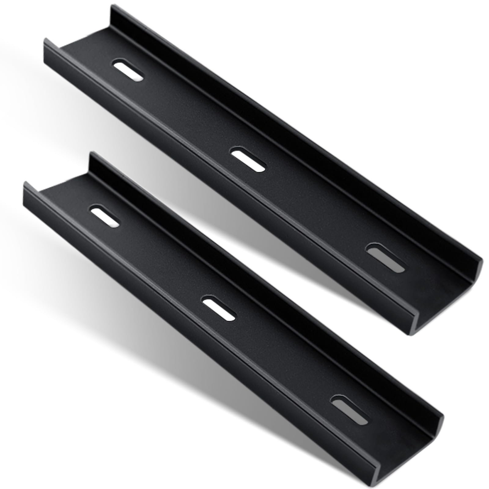 Photo 1 of Blulu 2 Pcs 8 L X 1.6 W C Channel Steel Support Metal Support Bracing Hidden C Bracket for Table Top Live Edge Slab Woodworking, Black Coat Finish