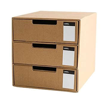 Baffect Cardboard Drawer Set With 3 Layer Diy Kraft Paper Desktop