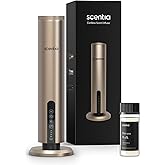 Scentia Wireless Waterless Hotel Scent Diffuser | Includes Premium USA-Made Oil Blend | App Controlled, Cordless | Home, Office, Spa, Aromatherapy | Covers 1500 Sq Ft | 72 Hrs in 1 Charging | Gold