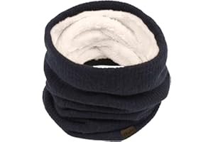 Chalier Infinity Scarf Winter Double-Layer Neck Warmer Knit Fleece Lined Circle Loop Scarves