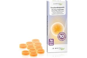 JB White 10 Hearing Aid Drying Capsules for Phonak Charger Case, C&C Dry-Cap, Starkey and Unitron Box | Dehumidifier Puck, Or