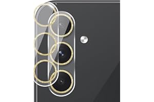 MONASAY 2 Pack Camera Lens Protector compatible for Samsung Galaxy S24+ Plus 6.7 inch[Anti-Scratch][Full Coverage] 9H Tempered Glass Built-in Aluminum Ring Camera Cover Film Case Friendly, Gold