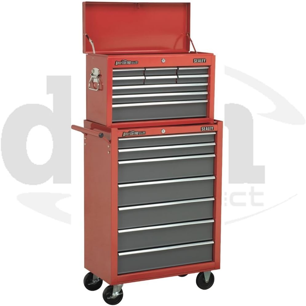 Sealey Red 9 Drawer Top Box Chest & 7 Drawer Roller Roll Cab