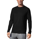Men's UPF 50+ Long Sleeve Tee Shirts UV Sun Protection Quick Dry Tee Shirt Swim Athletic Running Workout