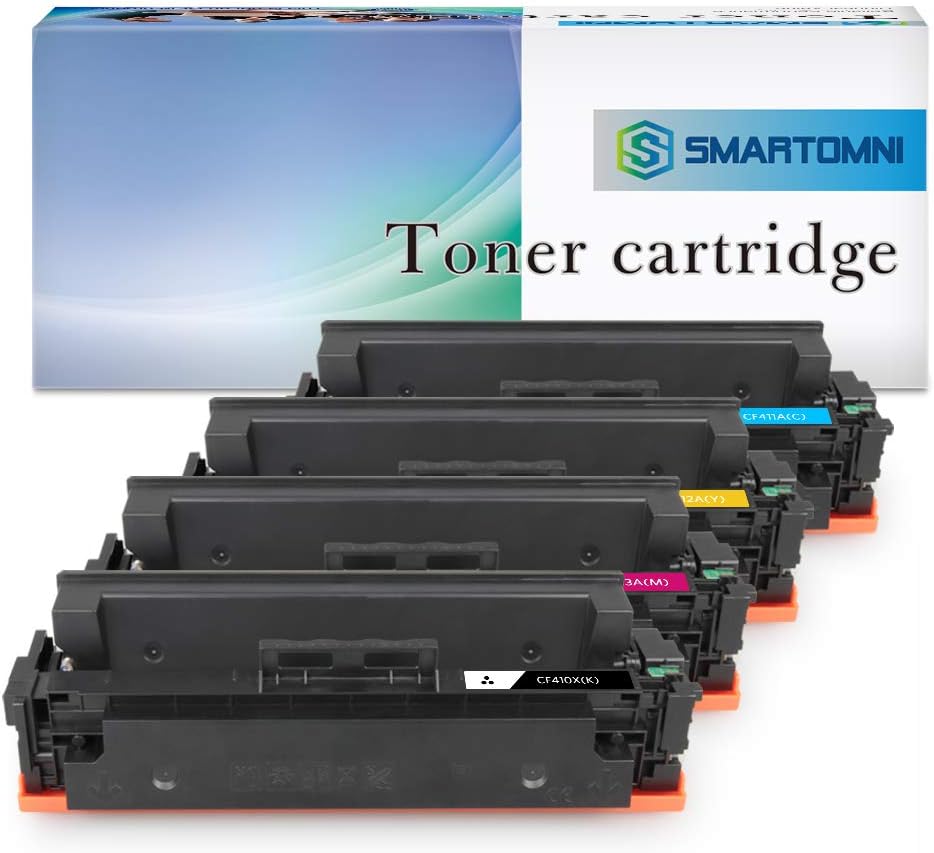 S SMARTOMNI Compatible Toner Cartridge Replacement for HP CF410A CF410X CF411X CF412X CF413X (KCMY 4-Pack High Yield) Compatible use with Color Laserjet Pro MFP M477fdn M477fdw M477fnw M452dn