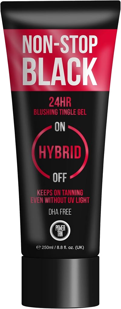 Power Tan Non-Stop Black Tingle Gelee DHA Free Tanning Accelerator 250ml Peach